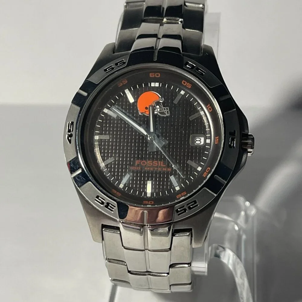 Cleveland Browns NFL Stainless-Steel Men's Watch by Fossil NEW (RARE)